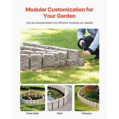 Περιθώρια τοπίου VEVOR από τεχνητή πέτρα 47,2 x 9 ίντσες, ανθεκτικά στο ξεθώριασμα