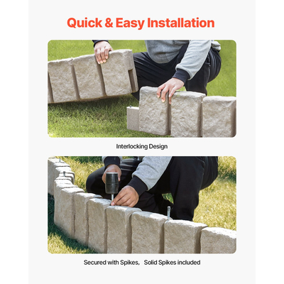 Περιθώρια τοπίου VEVOR από τεχνητή πέτρα 47,2 x 9 ίντσες, ανθεκτικά στο ξεθώριασμα