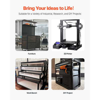 VEVOR 10 τεμάχια 78,7 ίντσες (2000 χιλ.) Τ υποδοχή 2020 αλουμινίου εξώθησης ανοδιωμένη γραμμική ράγα