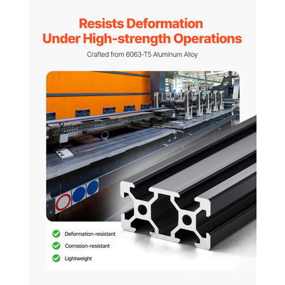 VEVOR 5 τεμάχια 47,2 ίντσες (1200 mm) Τ υποδοχή 2040 αλουμινίου με ανοδιωμένη γραμμική ράγα εξώθησης