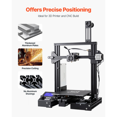 VEVOR 4PCS 23,6 in (600 mm) T Slot 4040 Aluminium Extrusion Anodized Linear Rail