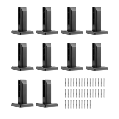 VEVOR Glass Clamp 10 PCS Τετράγωνο στήριγμα κιγκλιδώματος για 0,31 "-0,47" Γυάλινο μαύρο