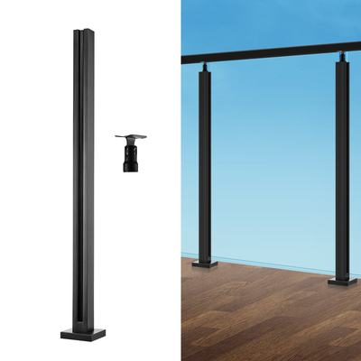 VEVOR Glass Clamp 35,83" H Στήριγμα κιγκλίδωμα για 0,39 "-0,47" Glass Black Black