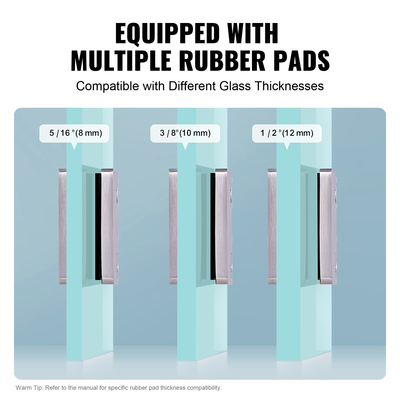 VEVOR Glass Clamp 4 ΤΕΜ. Τετράγωνο στήριγμα κιγκλίδωμα για 0,31 "-0,47" γυαλί ασημί