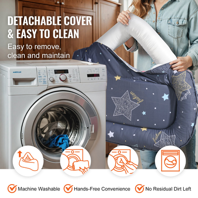 Βρεφική ξαπλώστρα VEVOR Βρεφική ξαπλώστρα 100% βαμβακερή μαλακή νεογέννητη φωλιά ύπνου με προσκέφαλο