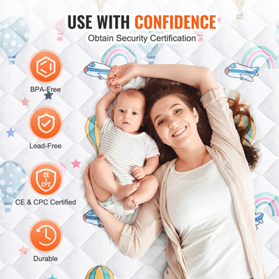 VEVOR 59"x79" παιδικό χαλάκι παιχνιδιού Παιδικό χαλάκι που σέρνεται μαλακό δάπεδο χαλάκι παιδικής δραστηριότητας