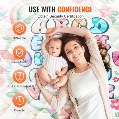 VEVOR 71"x79" παιδικό πατάκι παιχνιδιού Παιδικό πατάκι ερπυσμού δαπέδου μαλακό παχύρρευστο χαλάκι