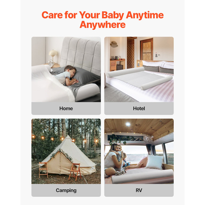 VEVOR προφυλακτήρας κρεβατιού για νήπια 52 σε φουσκωτό προστατευτικό κιγκλίδωμα κρεβατιού με πτερύγιο 2 πακέτα