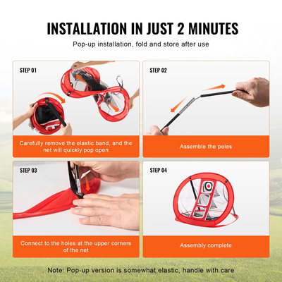 Δίχτυ VEVOR Golf Chipping Net, Pop Up Golf Practice Net, Φορητό Indoor Outdoor Home Golf Hotting Aid Net with Target and Carry Bag, for Backyard Driving Training Swing, Gift for Men, Golf Lover, Red