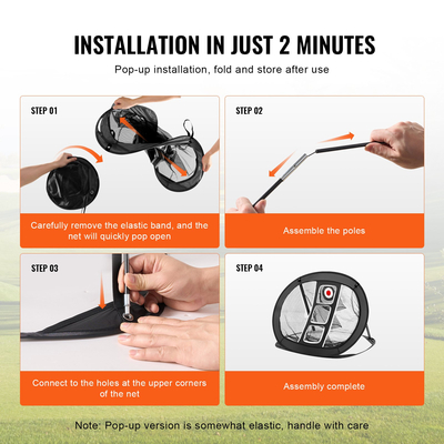Δίχτυ VEVOR Golf Chipping Net, Pop-up Golf Practice Net, Φορητό Indoor Outdoor Home Golf Hotting Aid Net with Target/Mat/Balls/Tee/Carry Bag, for Backyard Driving Training Swing, Δώρο για άνδρες, Μαύρο