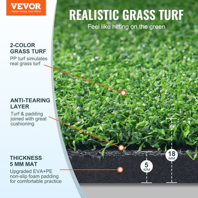 Βοήθημα προπόνησης γκολφ VEVOR 5x4ft Golf Hitting Mat Turf Γκολφ σε εσωτερικό χώρο εξάσκηση