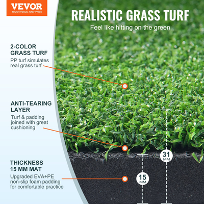 Βοήθημα προπόνησης γκολφ VEVOR 5x4ft Golf Hitting Mat Turf Γκολφ σε εσωτερικό χώρο εξάσκηση