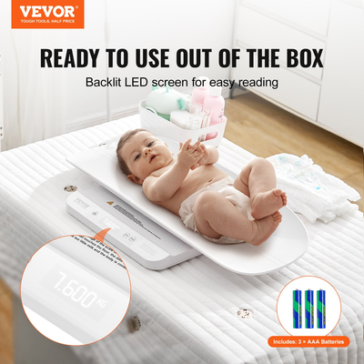 VEVOR Baby Scale Ζυγαριά Βάρους για βρέφη με λειτουργία Hold & Tare και 5 μονάδες 66LBS