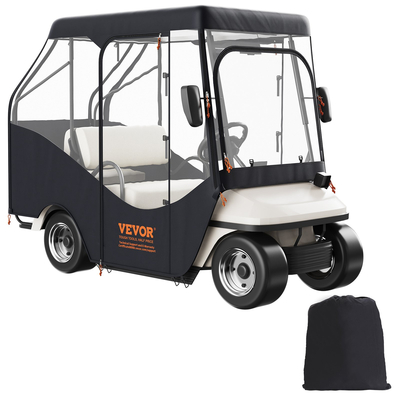 Περίβλημα VEVOR Golf Cart, 600D Polyester Driving Condition με διαφανή παράθυρα 4 όψεων, 4 καλύμματα Passenger Club Car Universal Ταιριάζει στα περισσότερα καρότσια μάρκας, αντηλιακό και ανθεκτικό στη σκόνη κάλυμμα καροτσιού εξωτερικού χώρου