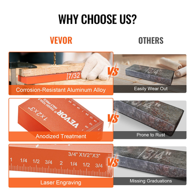 VEVOR Setup Blocks Woodworking Height Gauge Set 16PCS Ράβδοι ρύθμισης ακριβείας