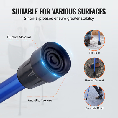 VEVOR Αντιβράχιο Πατερίτσες Αλουμινίου Περπάτημα με ρυθμιζόμενο ύψος & μανσέτες