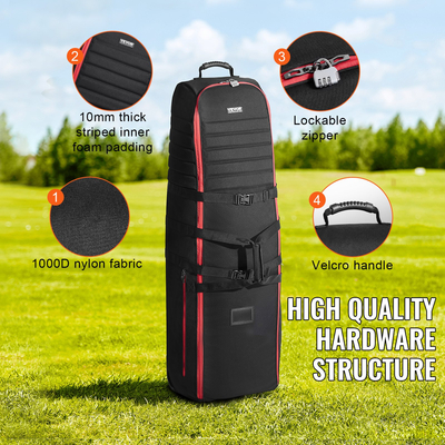 Κάλυμμα θήκης αποσκευών γκολφ VEVOR Golf Club Travel Bag Golf Bag with Wheels 1000D Nylon