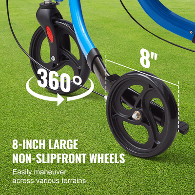 VEVOR 3 Wheels Rollator Walker για ηλικιωμένους, Ελαφρύ πτυσσόμενο Rolling Walker από αλουμίνιο με ρυθμιζόμενη λαβή, Outdoor Trio Mobility Walker με μεγάλους τροχούς & ευρύχωρη τσάντα αποθήκευσης, χωρητικότητα 260LBS