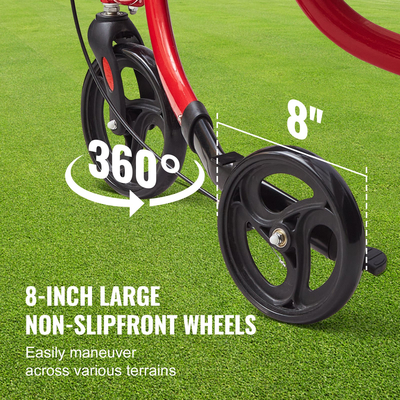 VEVOR 3 Wheels Rollator Walker για ηλικιωμένους, Ελαφρύ πτυσσόμενο Rolling Walker από αλουμίνιο με ρυθμιζόμενη λαβή, Outdoor Trio Mobility Walker με μεγάλους τροχούς & ευρύχωρη τσάντα αποθήκευσης, χωρητικότητα 118 kg