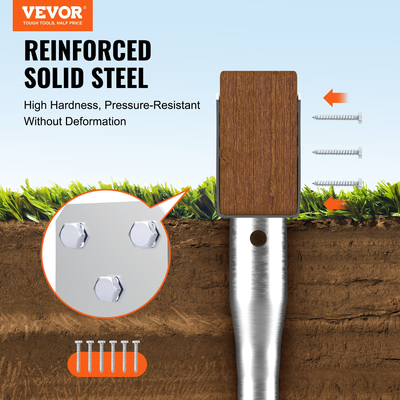 VEVOR No Dig Ground Anchor, 1 Pack 3,94 x 2,76 x 27,56 in DIY Screw in Post Stake, Περιλαμβάνει 6 Lag Bots & ένα Rebar, U-Shape Heavy Duty Steel Stand, Ιδανικό για στύλους γραμματοκιβωτίου και στύλους φράχτη