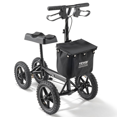 VEVOR Folding Knee Scooter, Αλουμινένιο Steerable Knee Walker με ρυθμιζόμενο ύψος τιμόνι & επιγονατίδα, τροχοί παντός εδάφους 12", Διπλά φρένα, Scooter ανάκτησης ποδιών για τραυματισμούς στον αστράγαλο, 350LBS