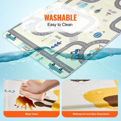 VEVOR 59"x71" Βρεφικό χαλάκι παιχνιδιού Παιδικό χαλάκι με σέρνεται Μαλακό Δραστηριότητα Playmat 2 Πλαϊνό