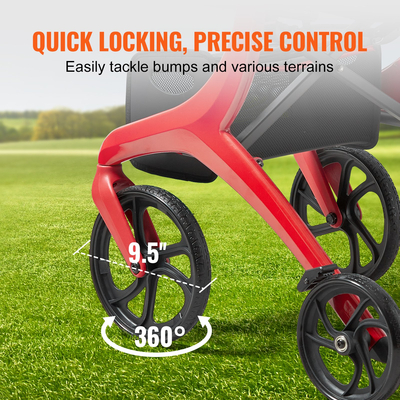 Πτυσσόμενος περιπατητής περιπάτου VEVOR για ηλικιωμένους και ενήλικες, ελαφρύς περιπατητής αλουμινίου με κάθισμα και ρυθμιζόμενη λαβή, 4-τροχός περιπατητής εξωτερικής κινητικότητας με ευρύχωρη τσάντα αποθήκευσης, χωρητικότητα 300 LBS