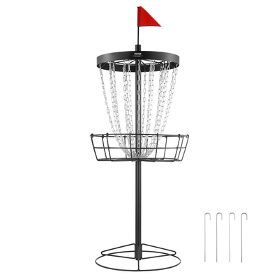 Καλάθι γκολφ VEVOR Disc Golf, Φορητός δίσκος γκολφ με 24 αλυσίδες, Στόχος γκολφ για ασκήσεις από χάλυβα βαρέως τύπου, Καλάθι γηπέδου γκολφ δίσκου εσωτερικού & εξωτερικού χώρου, Εξοπλισμός βάσης καλαθιού γκολφ δίσκου, μαύρο