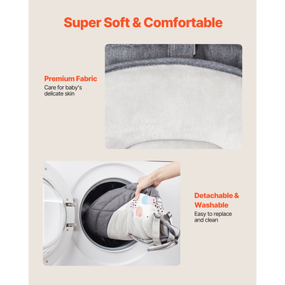 VEVOR Baby Swing για βρέφη 5 ταχυτήτων 3 θέσεων καθισμάτων Τηλεχειριστήριο Bluetooth