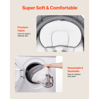 Βρεφική κούνια VEVOR για βρέφη 5 ταχυτήτων 3 θέσεων καθισμάτων Τηλεχειριστήριο παιχνιδιών