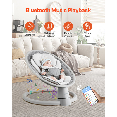 VEVOR Baby Swing για βρέφη 5 ταχύτητες τηλεχειριστήριο Bluetooth Lullabies Cushion
