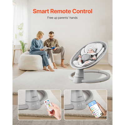 VEVOR Baby Swing για βρέφη 5 ταχύτητες τηλεχειριστήριο Bluetooth Lullabies Cushion