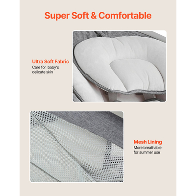 VEVOR Baby Swing για βρέφη 5 ταχύτητες τηλεχειριστήριο Bluetooth Lullabies Cushion