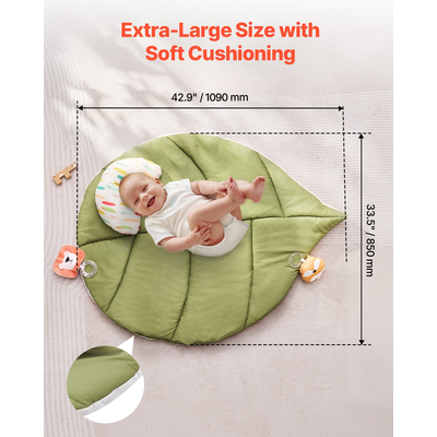 VEVOR Baby Play Gym Mat Tummy Time Activity Mat με 6 Sensory Toy 42,9" x 33,5