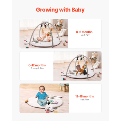 VEVOR Baby Play Gym Mat Tummy Time Activity Mat με 5 Sensory Toy 39,1" x 32,7