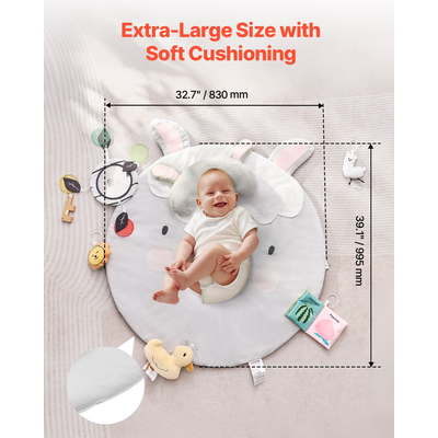 VEVOR Baby Play Gym Mat Tummy Time Activity Mat με 5 Sensory Toy 39,1" x 32,7