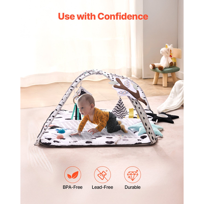 VEVOR Baby Play Gym Mat Tummy Time Activity Mat με 6 Sensory Toy 34,4" x 34,4