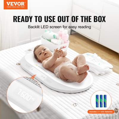 VEVOR Baby Scale Έξυπνη ψηφιακή βρεφική ζυγαριά Bluetooth με μεζούρα 88LBS