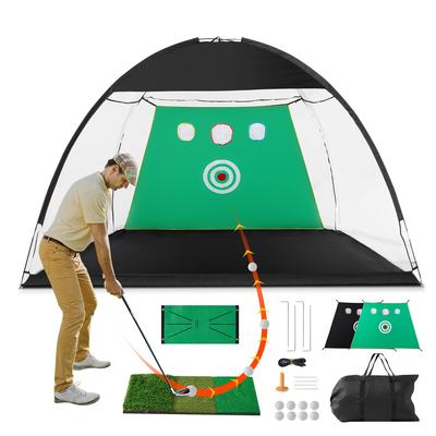 Δίχτυ γκολφ VEVOR, 10x7 ft All in 1 Practice Net, Εσωτερική εξωτερική εκπαίδευση στο σπίτι γκολφ αιώρησης, δίχτυ βοήθειας χτυπήματος γκολφ με στόχο/χαλάκια χλοοτάπητα/μπάλες/Τ/Μ/Γκολφ Λέσχη/τσάντα, για τσιπ στην αυλή, Δώρο για άνδρες