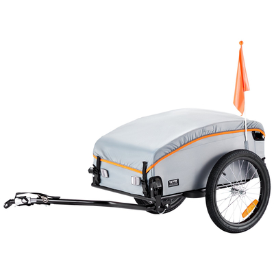 VEVOR Bike Cargo Trailer, χωρητικότητα 100 lbs, βαρέως τύπου καρότσι ποδηλάτου, αναδιπλούμενος συμπαγής χώρος αποθήκευσης με γενικό κοτσαδόρο, αδιάβροχο κάλυμμα, τροχοί 16", ασφαλείς ανακλαστήρες, χωράει σε τροχούς ποδηλάτου 22"-28