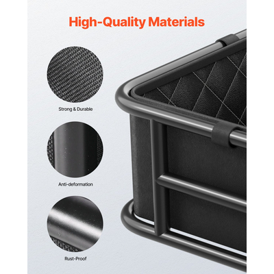 VEVOR Πίσω καλάθι ποδηλάτου Μεσαίο δίχτυ φορτίου καλαθιού ποδηλάτου, αδιάβροχο κάλυμμα