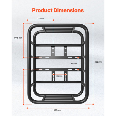 VEVOR Πίσω καλάθι ποδηλάτου Μεσαίο δίχτυ φορτίου καλαθιού ποδηλάτου, αδιάβροχο κάλυμμα