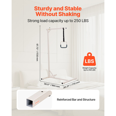 Τραπεζοειδής Μπάρα VEVOR για Κινητικότητα Κρεβατιού, Χωρητικότητα 250 LBS, Ελεύθερη Τραπεζοειδής Μπάρα