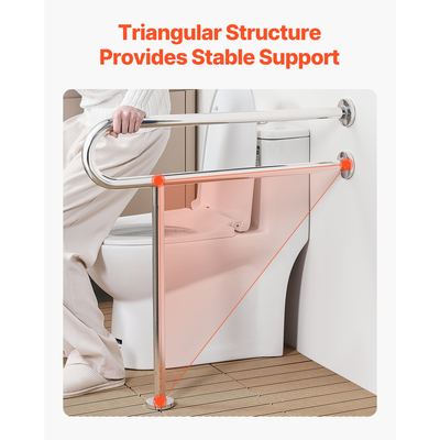 Ράγα ασφαλείας τουαλέτας VEVOR με πόδι 31,5 ίντσες χωρητικότητας 300 λίβρες από ανοξείδωτο ατσάλι