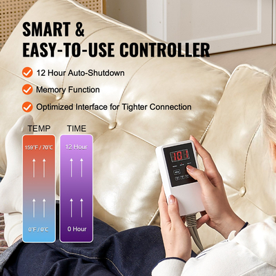 VEVOR Far Infrared Heating Pad 5 Natural Crystal Gemstone Mat με αρνητικά ιόντα