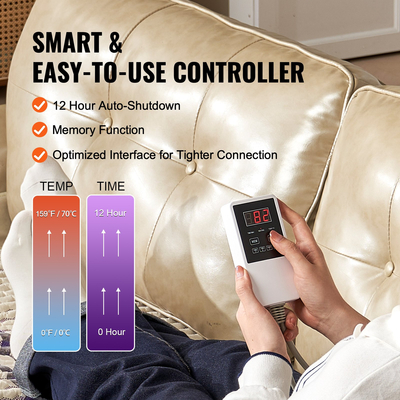 VEVOR Υπέρυθρη θερμαντική επιφάνεια Amethyst Gemstones Heat Mat with Timer 72" x 24