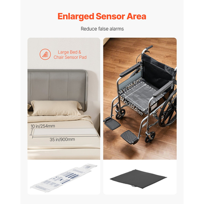 Σύστημα συναγερμού κρεβατιού VEVOR Early Alert Ασύρματο μαξιλάρι αισθητήρα κρεβατιού και καρέκλας με τηλεειδοποιητή