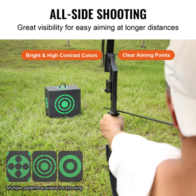 VEVOR Archery Target, 16"x18" All-side Shotting Archery Target, Outdoor Portable Target Archery Target with Carry Handle, Εύκολη αφαίρεση βέλους, Μεγάλη ορατότητα, Ελαφρύ, Εύκολο στη μεταφορά, Μαύρο