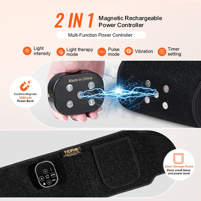 VEVOR Red Light Therapy Belt for Waist 660&850nm Red Light Therapy Pad 105 LED