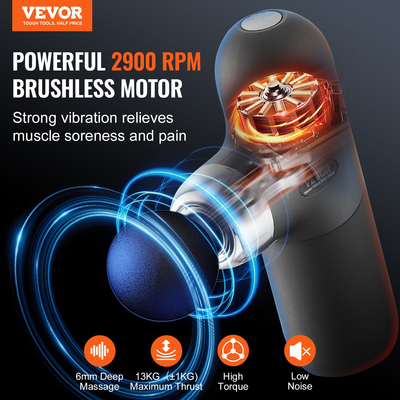 VEVOR Mini Massage Gun Deep Tissue Percussion Muscle Massager 4 ταχύτητες 4 κεφαλές